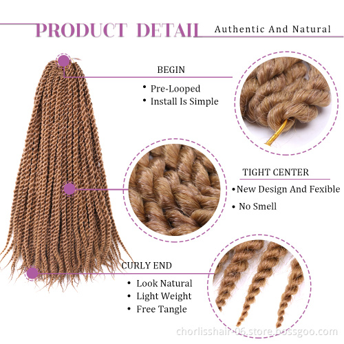 Wholesale Long 18''Black Blonde  Jumbo Crochet Braids Hair Synthetic Senegalese Twist Hair Braiding  Extension For Women